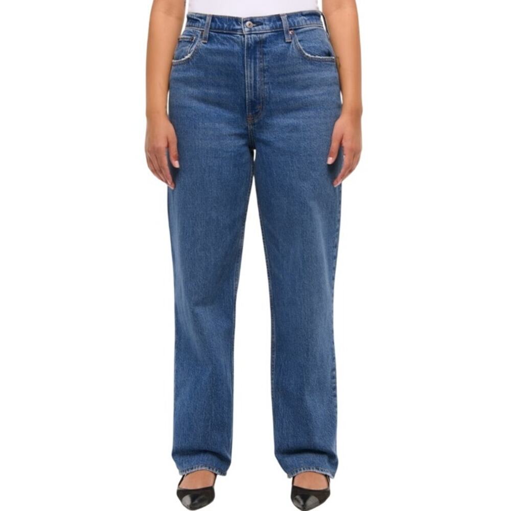 Abercrombie & Fitch Ultra High Rise 90 Straight Jeans Medium Blue Women 4s/27
